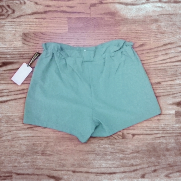 Te Verde Size M Adjustable Waist Turquoise Shorts - Picture 3 of 3